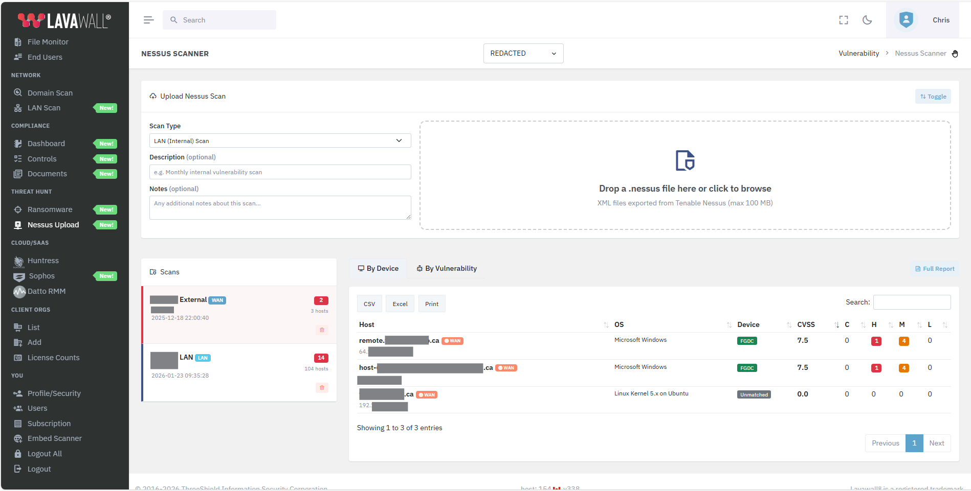 Automatically load and parse a Nessus file for a cybersecurity report